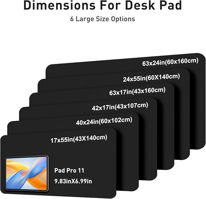 Aothia Faux Leather Desk Mat - Large Mouse Pad, Non-Slip PU Leather Blotter, Waterproof Writing Surface for Office and Home (Black, 42" x 17") - Image 5