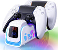 PS5 Controller Charger Dock for DualSense/Edge, 6 RGB Modes by heclynis