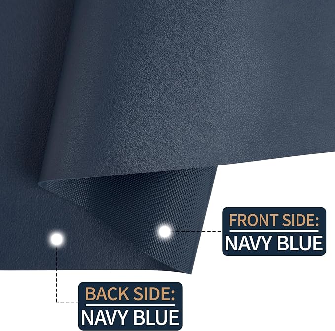 Leather Desk Pad Mat, Navy Blue Desk Mat, 23.6" x 13.7" | Non-slip and Waterproof Computer Mat, Desk Protector for Office/Home, Desk Accessories - Image 6