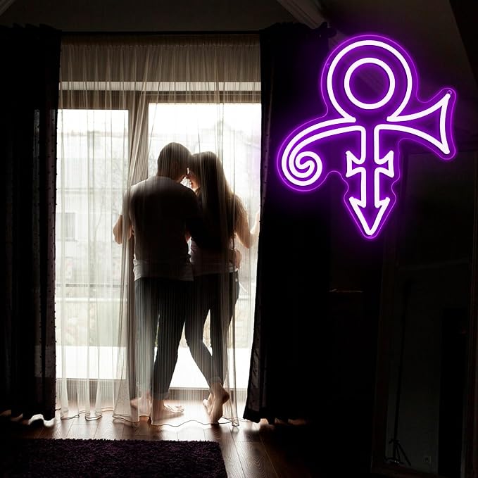 Prince Purple Symbol Neon Signs for Wall Decor,Dimmable Music Singer Love Symbol Sign,USB Powered Neon Light for Dorm Man Cave Bar Music Studio Party Birthday Gifts(11.8 * 13.3in) - Image 3