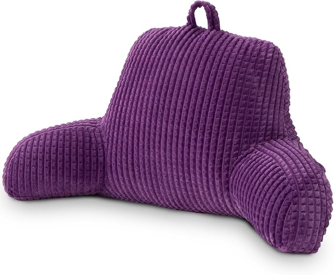 A Nice Night Purple 18.5" Bed Wedge Reading Pillows with Arms for Sitting by ANICENIGHT
