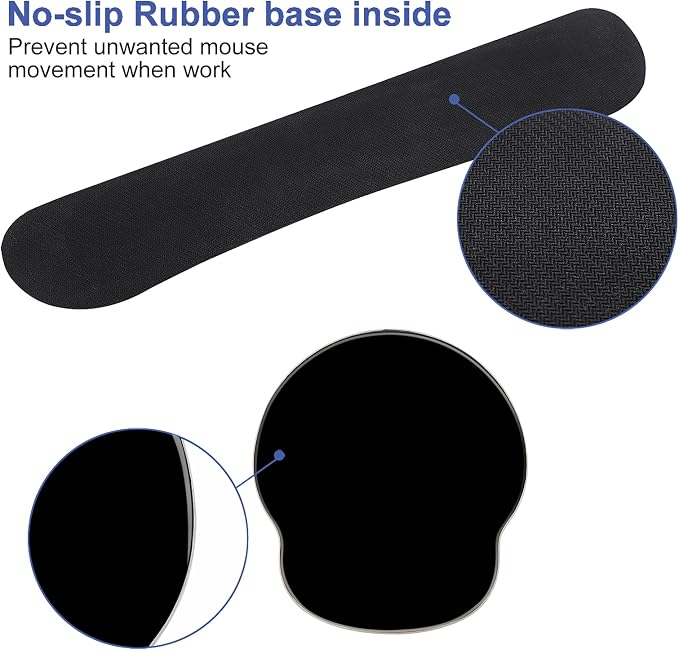 Mouse Pad Keyboard Wrist Rest, Gel Non Slip Rubber Wrist Support Rest Mouse Pad for Home Office, Computer, Laptop, Typist, Gamer, Soft Cushion Mousepad with Memory Foam Ergonomic Nebula Galaxy - Image 5