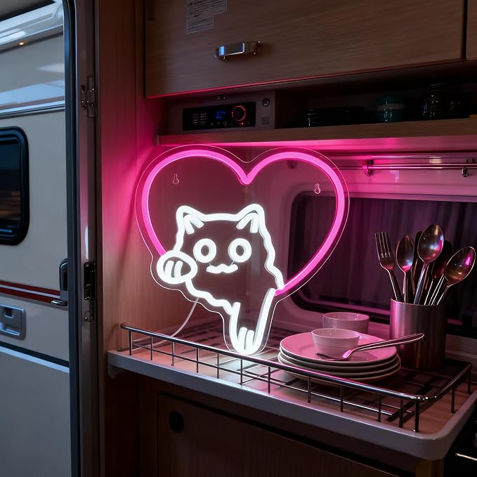 Cat Neon Sign Dimmable LED Animal Neon Light for Bedroom Kids Room Decor - Image 8
