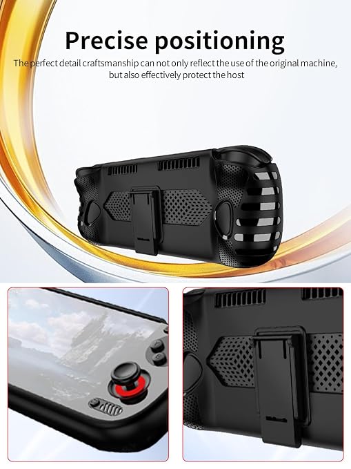 WUNIAK Case for Odin 3 Gaming Handheld, Thin Slim Lightweight&Stand&Scratch Proof Durable Protection Rubber TPU Cover (BlacK). - Image 6