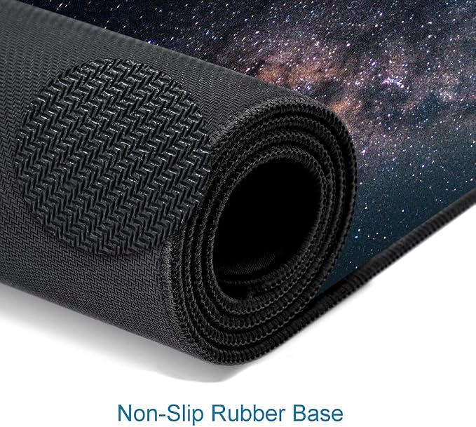 Large Gaming Mouse Pad with Stitched Edges, Galaxy Desk Mat, Extended XL Keyboard Pad, Non-Slip Rubber Base Desk Pad for Keyboard and Mouse, 31.5X11.8 inch - Image 4
