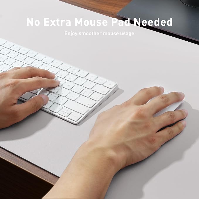 Aothia Large PU Leather Desk Pad Protector – Non-Slip Mouse Pad & Writing Mat for Office/Home, Waterproof, Easy to Clean (31.5" x 15.7", Pale Lavender White) - Image 3