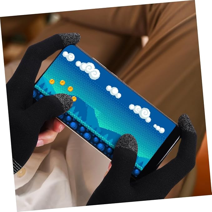 KICHOUSE 2pairs Ultra-Thin Gaming Finger Sleeves Comfortable Gloves for Mobile Gamers of Breathable Nonslip Sleeves for Extended Gaming Sessions and Billiards - Image 4