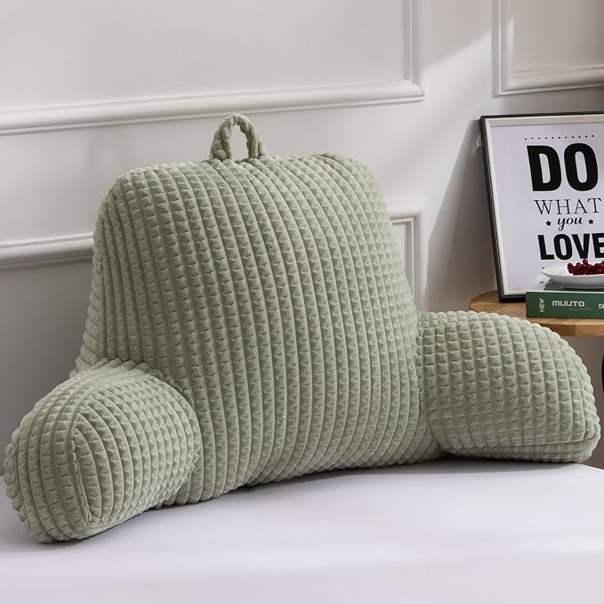 A Nice Night Green 18.5" Bed Wedge Reading Pillows with Arms for Sitting - Image 6