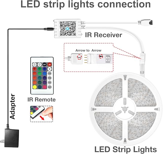 DAYBETTER Led Strip Lights 300 ft (3 Rolls of 100 ft) Color Changing Lights Strip for Bedroom, Desk, Indoor Room Bedroom Valentine Decor, with Remote and 24V Power Supply - Image 5