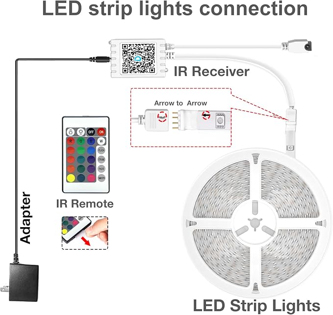 DAYBETTER Led Strip Lights 400 ft (4 Rolls of 100 ft) Color Changing Lights Strip for Bedroom, Desk, Indoor Room Bedroom Valentine Decor, with Remote and 24V Power Supply - Image 5