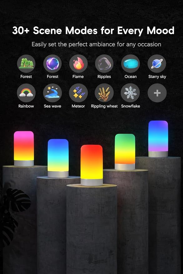OIYN RGBICWW Smart Table Lamp, Touch Bedside Lamp with App Control - Image 4