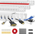 Cable Duct Management Raceway Kit, 62.8" (4 x 15.7) Server Rack Cable Management, Cable Management for Hide Network HDMI VGA Cable, Open Slot Cable Track Desk Wire Channel, Cable Raceway White 4 Pack by Aocii