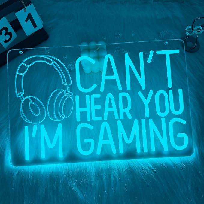 Gaming Neon Sign,Can't Hear You I'm Gaming Neon Signs for Game Room Decor,Led Headset Gamer Neon Sign for Gaming Wall Decor,Teenage Boys Gifts,Gamer Gifts - Image 7