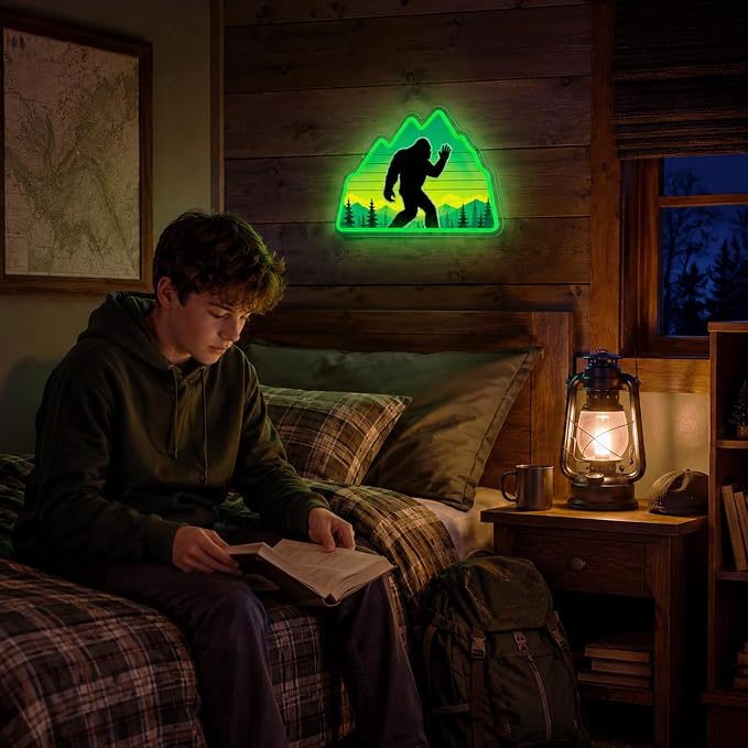 Bigfoot Neon Sign Green LED Sasquatch Neon Sign Forest Nature Room Decor - Image 4