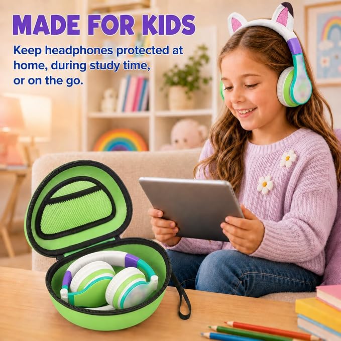 ANKHOH Kids Headphone Case for eKids, for Beats Solo4 Headphones, Green - Image 8