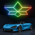 RGB Hexagon Lights with App & Remote Control, Snowflake LED Honeycomb Lights for Gym, Game Room, Club, Bar Party Decor with Multi-Color Modes, Dimmable and Speed Adjustable RGB Wall Light by Gneng