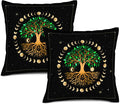 Ancient Tree Life Decorative Throw Pillow Covers Aesthetic Set of 2, Moon Luna Hippie Decor Ourdoor Pillow Cases for Couch Sofa Living Room Bed Chair Decor 18"x18" by Unknown