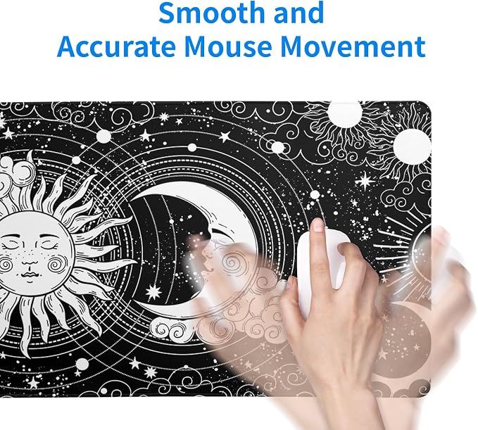 Magic Astrology Extended Big Mouse Pad Large, Gaming Mouse Pad Desk Pad,27.6x11.8 Inch Long Computer Keyboard Mouse Mat Black Mousepad with 3mm Non-Slip Base and Stitched Edge for Gaming and Office - Image 7