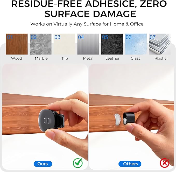 Adjustable Elastic Adhesive Cable Clips Wire Holder Cord Organizer 15 Pack - Image 2
