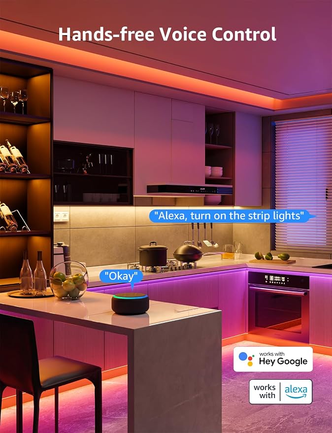Lepro SE1 AI Smart LED Strip Lights 32.8FT RGB WiFi Bluetooth Lights - Image 5