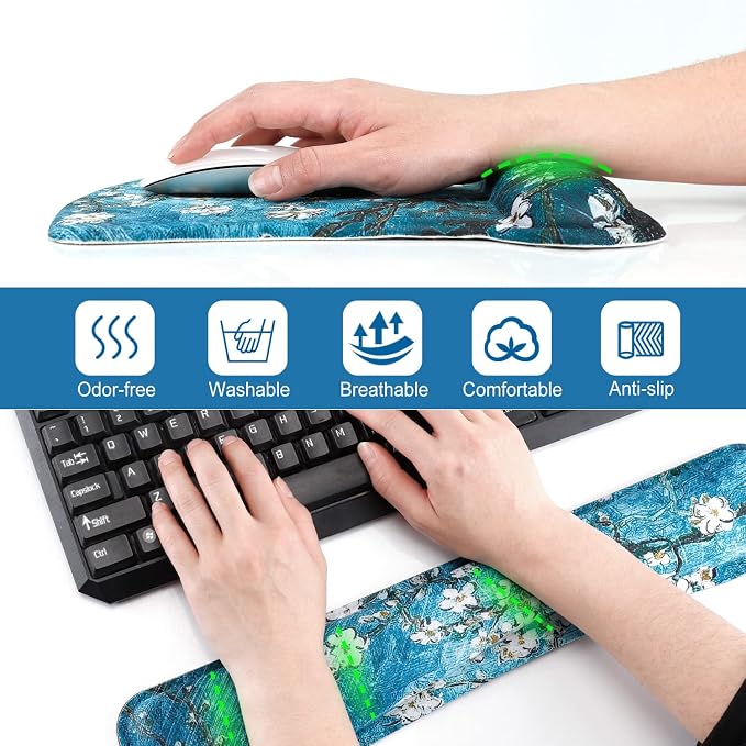 ToLuLu Keyboard Wrist Rest Pad Ergonomic Mouse Pad Set, Gel Mousepad for PC - Image 4