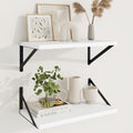 Axeman Deep Floating Shelves, 18'' x 10'' White Wall Shelves Set of 2 by Axeman
