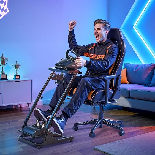 VEVOR Racing Wheel Stand, Adjustable & Foldable Simulator Stand for Logitech G29 G27 G920 G923, Thrustmaster T300RS T300GT T248 TS-PC TSXW Gaming Cockpit,Pedals Simulator NOT Included - Image 8