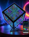Infinity Mirror Hyper Cube LED Light, RGB Gaming Room Decor, 6 Inch by Tinyimi