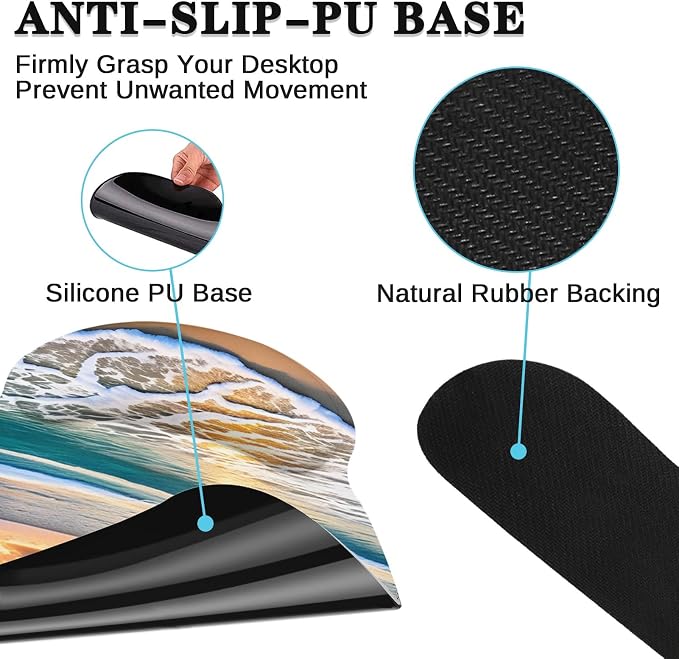 Britimes Ergonomic Mouse Pad Set with Wrist Rest, Beach Summer Sun - Image 7