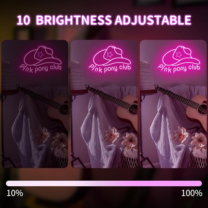Pink Pony Neon Sign Western Cowgirl Neon Lights for Wall Decor Dimmable Neon Lights Midwest Princess Led Signs For Bedroom Wall Girl Cave Club Bar Pub Gift - Image 5