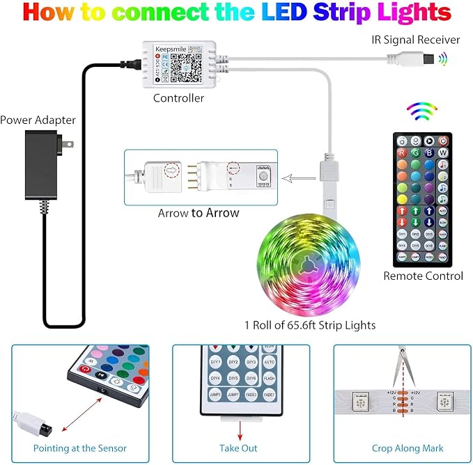 Tenmiro Led Lights for Bedroom, Music Sync LED Rope Lights APP Control with Remote, RGB Led Strip Lights for Room Kitchen Party Home Decoration (65ft) - Image 7