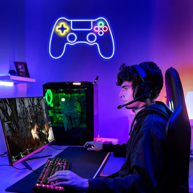 Kavaas Gamer Neon Sign, Game Controller LED Sign for Gaming Room Decor - Game Neon Sign for Teen Boy Room Decor - Best Gamer Gifts for Boys, Kids - Image 5
