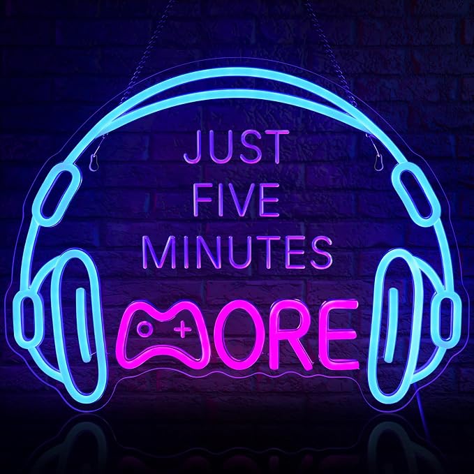 Gaming Neon Sign LED Headset Gamer Neon Light Headphone Lightup Game Signs by ReyeeInc