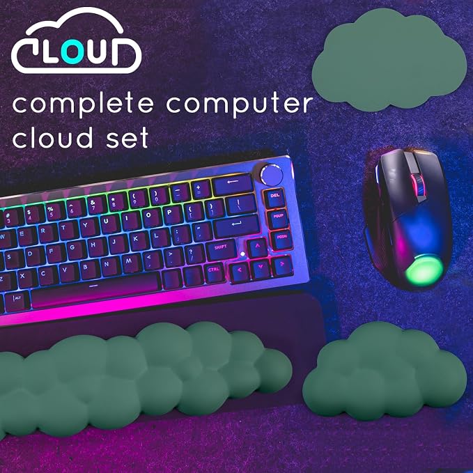 Cloud Wrist Rest for Computer Keyboard Arm Wrist Rest with Non-Slip Base Extended Wrist Rest Ergonomic Memory Foam for Keyboard and Mouse Typing Pain Relief, Office, Gaming, Computer - Image 7