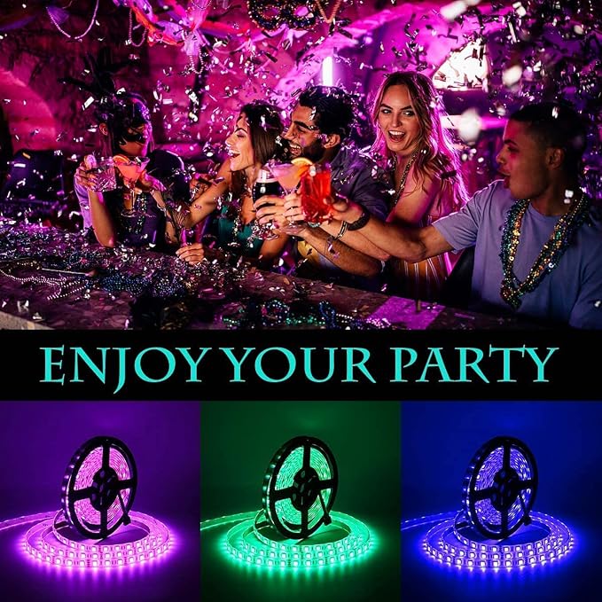 SUPERNIGHT LED Strip Lights Waterproof, RGB Color Changing 16.4ft 300LEDs - Image 3