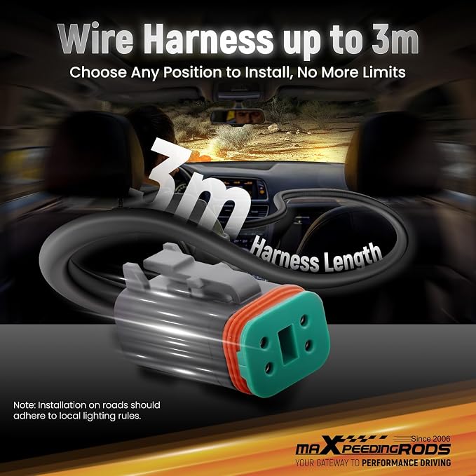 maXpeedingrods 7in 252W LED Off Road Lights w/Amber White DRL Side Shooter - Image 6