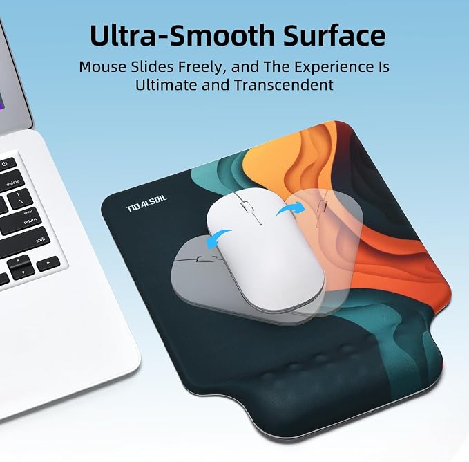 TIDALSOIL Ergonomic Mouse Pad with Memory Foam Wrist Support - Image 3