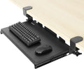 VIVO Small Keyboard Tray, Under Desk Pull Out with Extra Sturdy C Clamp Mount System, 20 Inches (26 Inches Including The Clamps) x 11 Inches Slide-Out Platform Computer Drawer for Typing, Black, by Unknown