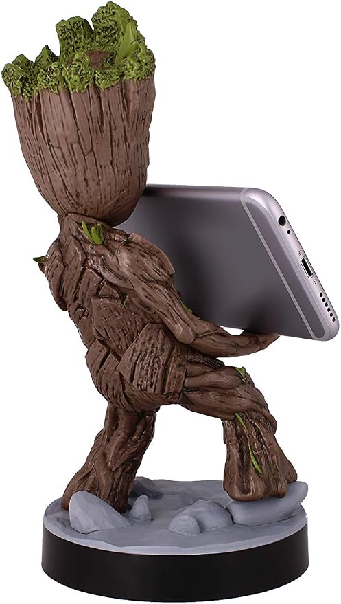 Exquisite Gaming: Guardians of The Galaxy: Toddler Groot - Original Mobile Phone & Gaming Controller Holder, Device Stand, Cable Guys, Marvel Licensed Figure, Black - Image 3