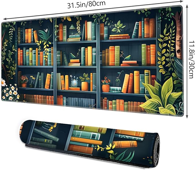 Galdas Gaming Mouse Pad XXL XL Large Long Extended Big Mousepad Non-Slip Rubber Keyboard Mouse Pad with Stitched Edges for Laptop Home Office (31.5x11.8x0.08 Inch) -Books - Image 2