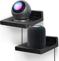 Small Floating Shelf for Wall,5 Inch Wooden Wall Shelf Set of 2,Mini Speaker, Baby Monitor,Cameras，Figurines Display Stand, for Bedroom, Gaming Room, Living Room, Bathroom, Office(Black) by Unknown