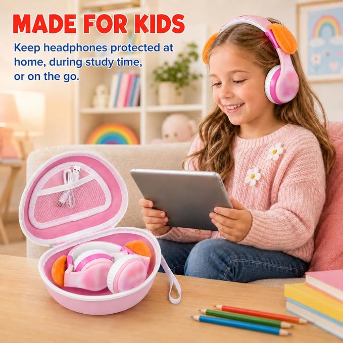 ANKHOH Kids Headphone Case for eKids, for Beats Solo4 Headphones, LightPink - Image 8