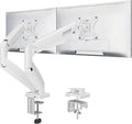 Dual Monitor Stand fits up to 32 inch, 4.4-19.8 lbs Computer Screens, Dual Monitor Desk Mount Height Adjustable, Monitor Arms for 2 Monitors, Home Office VESA Mounts, Freelift White by MOUNTUP