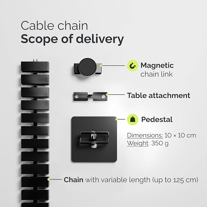 VALU Under Desk Cable Organizer, 49in - Black, with Magnet - Image 6