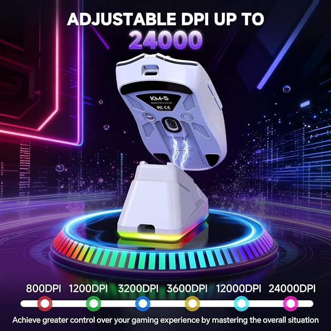YPBDAN 24000 DPI Wireless Gaming Mouse with RGB Charging Dock - Image 5