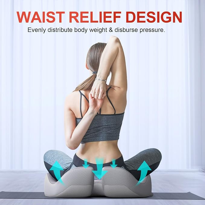 Benazcap Large Cooling Memory Foam Seat Cushion, Sciatica Pain Relief | Cool breathable cover, ergonomic cushion for long sitting. Eases sciatica & tailbone pain for office and gaming chairs - Image 7