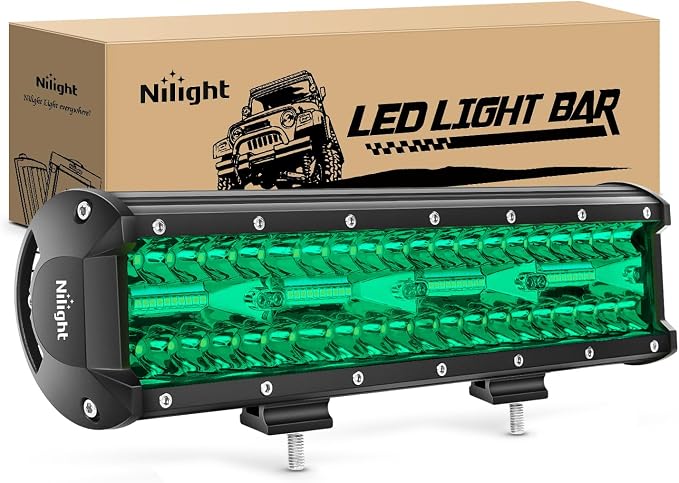 Nilight 12 Inch LED Light Bar 240 W Green by Nilight