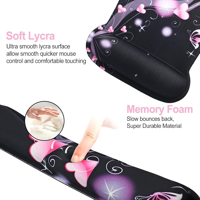 ToLuLu Keyboard Wrist Rest Pad Ergonomic Mouse Pad Set, Cute Mousepad - Image 4