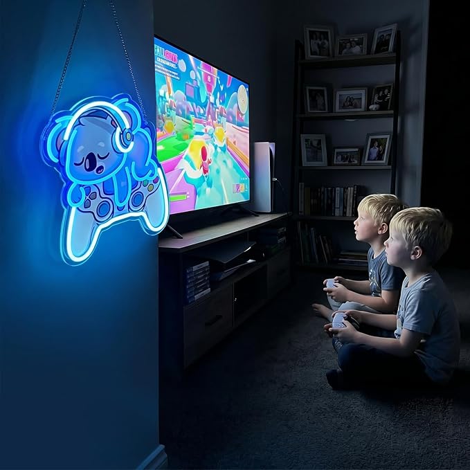 Koala Gaming Neon Sign 12.7x12.5in,USB LED Wall Decor with Dimmer - Image 6
