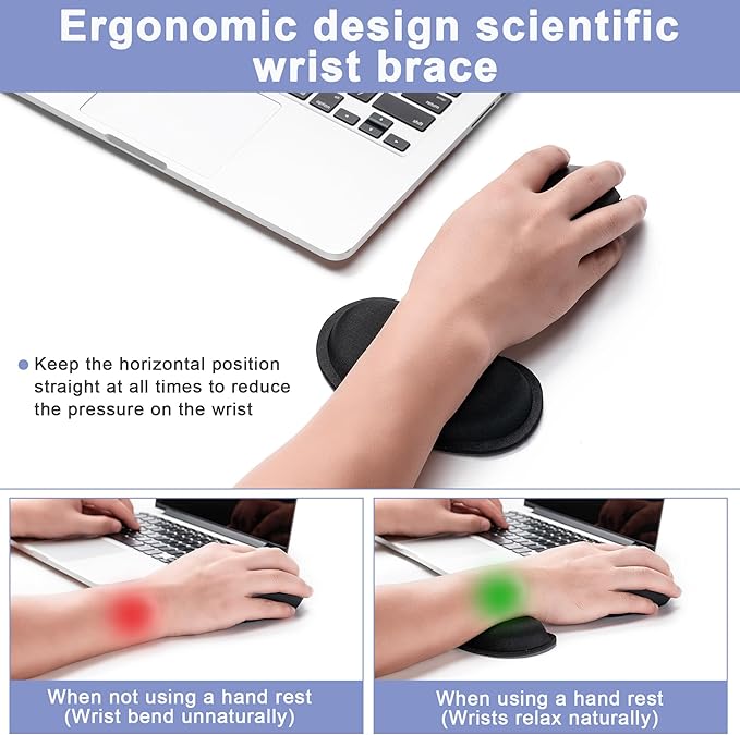 Keyboard Wrist Rest,Ergonomic Wrist Support for Keyboard,Pink Marble | Computer Wrist Rest,Superfine Fabric and Gel Memory Foam Wrist Pad,Easy Typing&Pain Relief,Suitable for Office,Family - Image 3